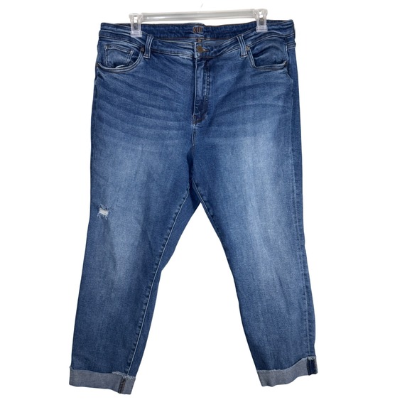 Kut from the Kloth Denim - Kut from the Kloth Catherine Boyfriend Jeans Medium Wash Blue Plus Size 20W